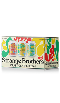 DAMAGED Strange Brothers MIXED Cider 330ml 6pk BB 08/25