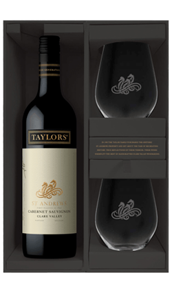 Taylors GIFTPACK St Andrew Shiraz 2019 with 2 glasses