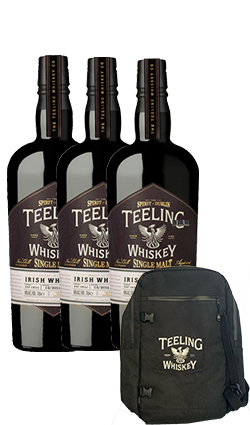 Teeling Single Malt Irish Whiskey 700ml x 3 Btls + Backpack