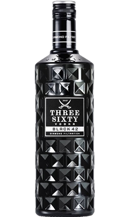 Three Sixty Black 42 Vodka 1000ml