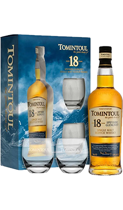 Tomintoul 18YO Single Malt Giftbox + 2 Tumblers 700ml