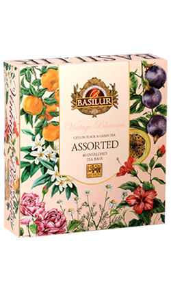 Vintage Blossoms Assorted Black & Green Tea 40 bags