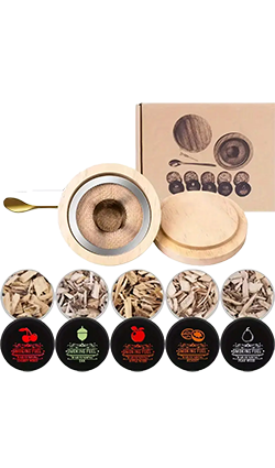 Wooden Smoke Infuser Kit with 8 Flavors