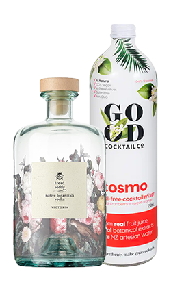 Tread Softly Vodka 700ml+1 x Good Cocktail Co. Cosmo cocktail mixer
