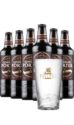 6 x Fullers London Porter 500ml  & BEER GLASS