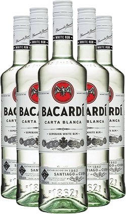Bacardi White Rum SIX PACK 1000ml
