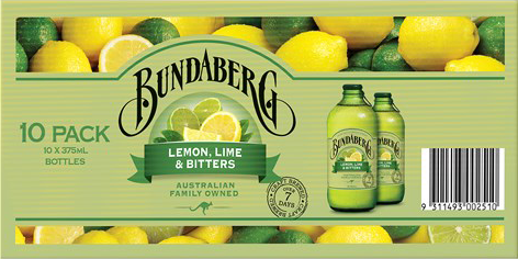 Bundaberg Lemon Lime & Bitters 375ml 10pk