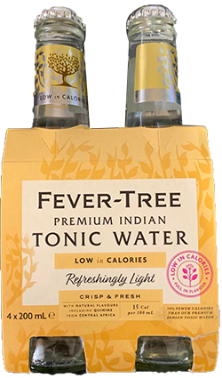 Fever Tree Indian LIGHT Tonic Water 200ml 4pk