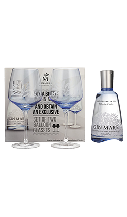 Gin Mare 700ml + 2 glasses