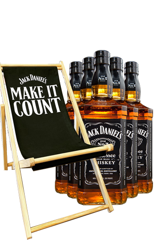 Jack Daniels 1000ml - 12 BOTTLES & 2 DECK CHAIRS