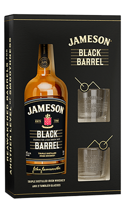 Jameson Black Barrel 700ml + 2 glasses