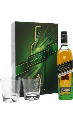 Johnnie Walker Green Label 15YO 700ml + 2 Glasses