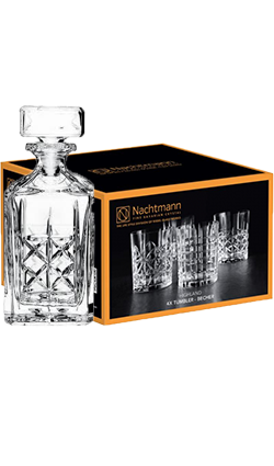 Nachtman Highland Whisky Decanter + 4 Glasses