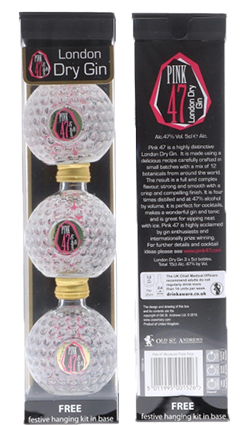 Pink 47 Christmas Gin Baubles 3 x 50ml
