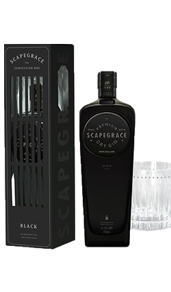 Scapegrace BLACK Gin 700ml Confession Box with Glass