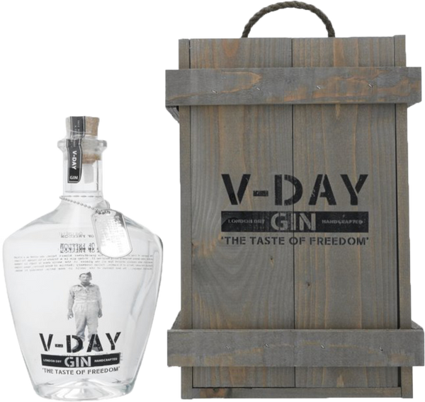 V-Day Gin 700ml in Wooden Box